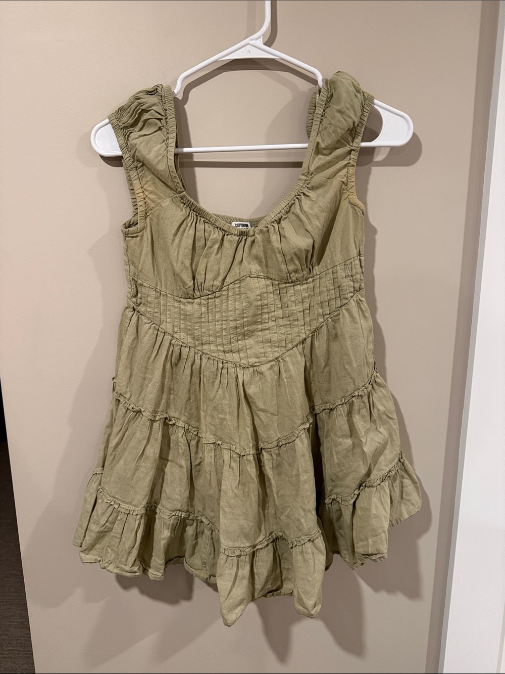 Cotton On Olive Green Milkmaid Babydoll Tunic Dress